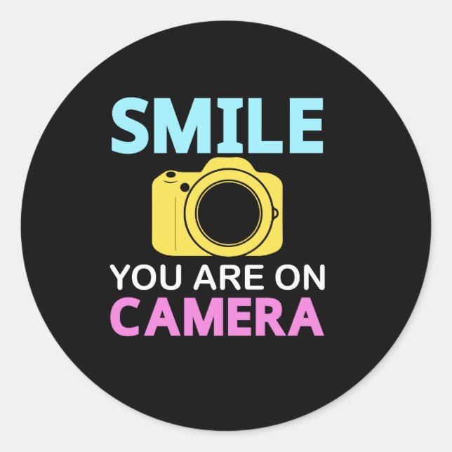 Funny Smile Sie sind Kamera Sticker (Vorderseite)