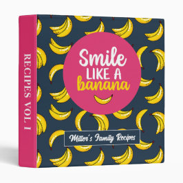 Funny Smile Zitat Tropisches Obst Banana Muster 2,5 Cm Ordner