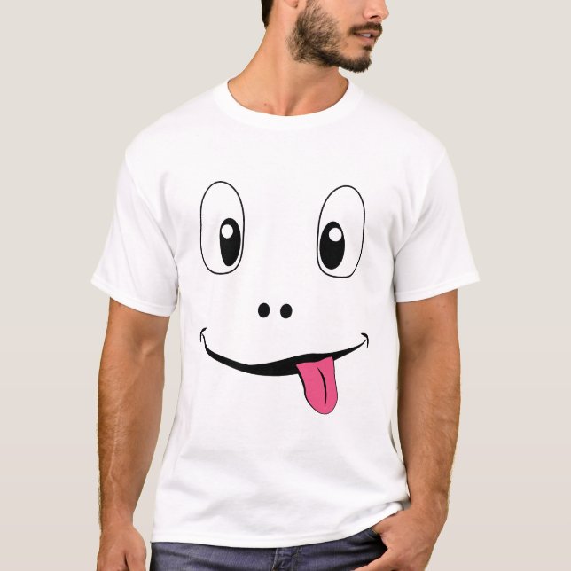 Funny Smiley Face – Cute Tongue Out T-Shirt (Vorderseite)
