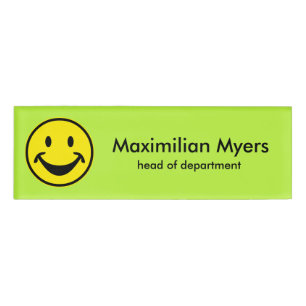 Funny Smiley gelb + Ihr Backg. Ideen Namenschild