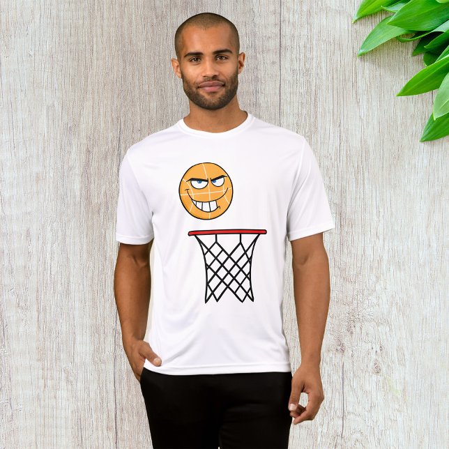 Funny Smirking Basketball Face Dunking T-Shirt (Von Creator hochgeladen)