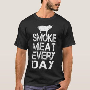 Funny Smoke Fleisch jeden Tag Vater des Vaters Gri T-Shirt