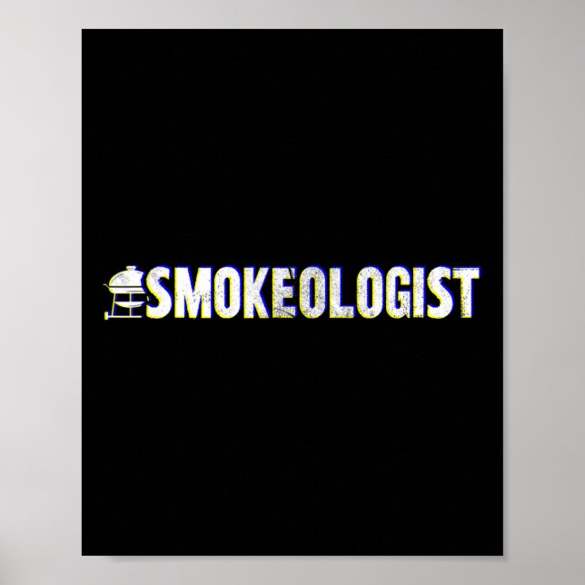 Funny smokeologist' - Grill-Grillen Poster (Vorne)