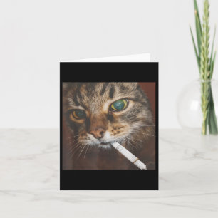 Funny Smoking Cat Meme Karte