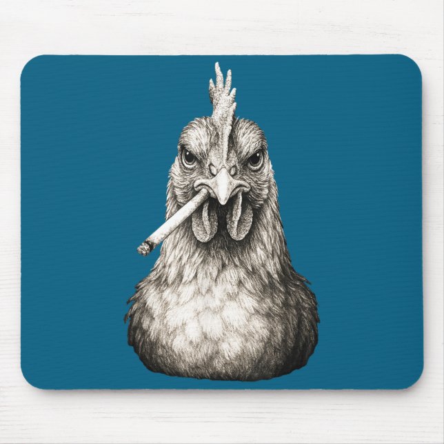 Funny Smoking Chicken Cigarette Gen Z Meme Farm An Mousepad (Vorne)