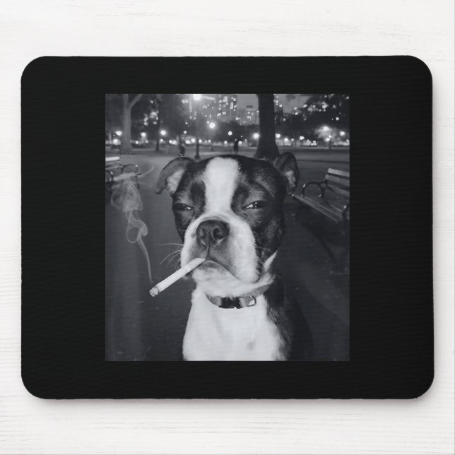 Funny Smoking Dog Meme Cigarette Gen Z Meme Dog Lo Mousepad (Vorne)