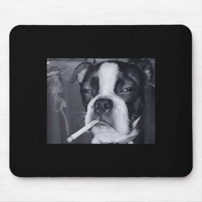 Funny Smoking Dog Meme Cigarette Gen Z Meme Dog Lo Mousepad (Vorne)