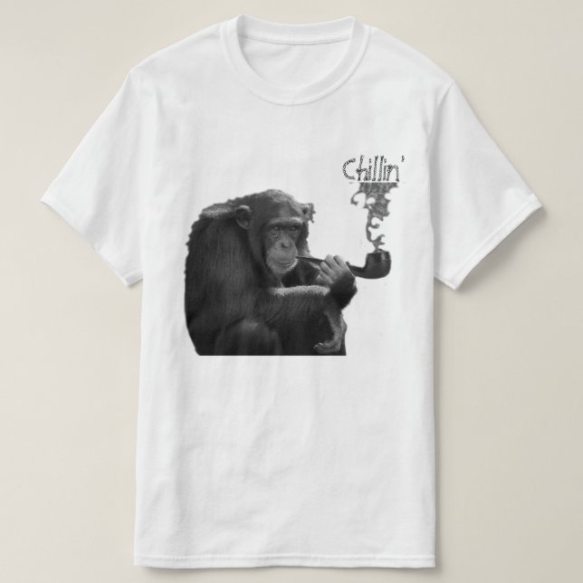 Funny Smoking Macho Gorilla Humoraler Affe T-Shirt (Design vorne)