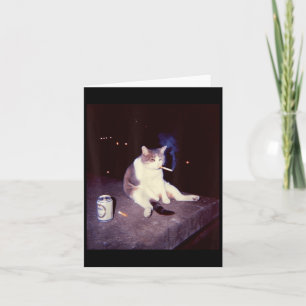 Funny Smoking Meme Cigarette Kitten Brainrot Alber Karte