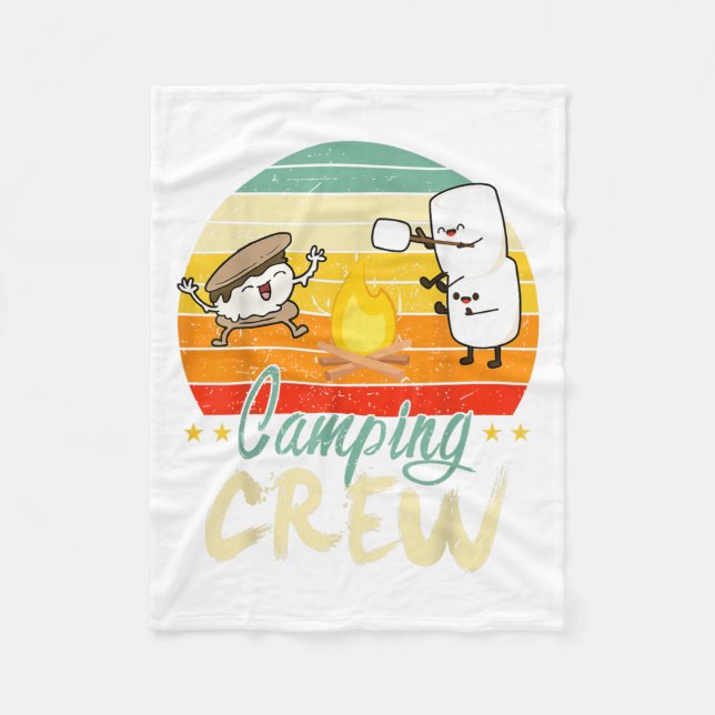 Funny Smore Camping Crew Familiencamper Kindergart Fleecedecke (Vorderseite)