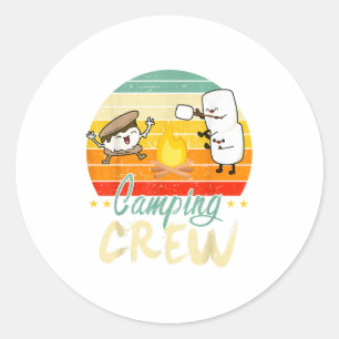 Funny Smore Camping Crew Familiencamper Kindergart Runder Aufkleber