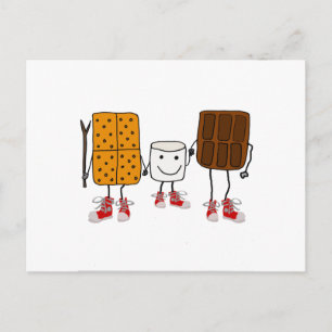 Funny Smores Characters Cartoon Postkarte