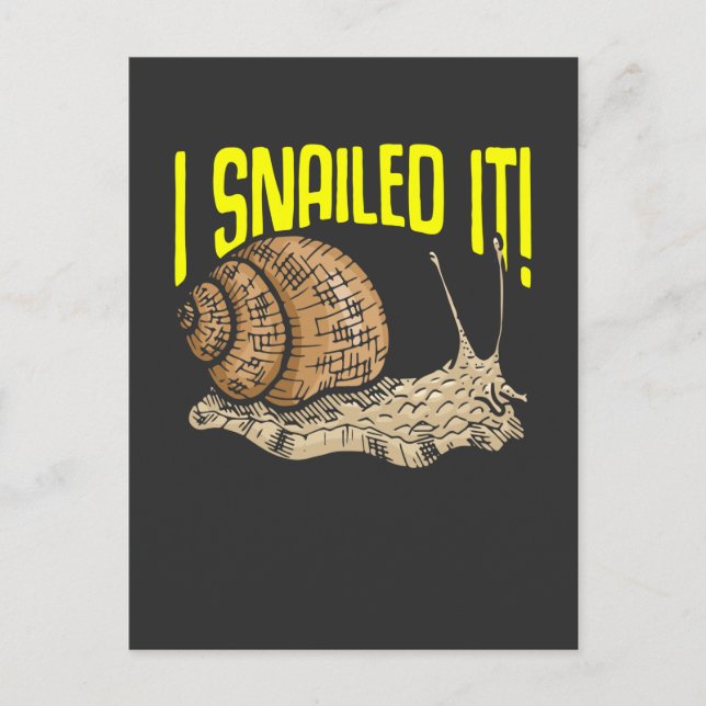 Funny Snail Lover Gardener Slug Pun Postkarte (Vorderseite)