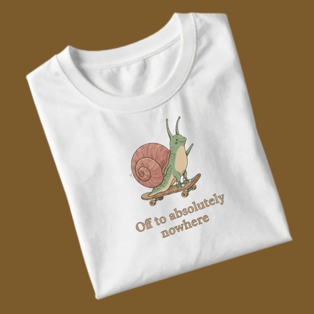 Funny Snail Skateboard T-Shirt – Cute Aesthetic Tri-Blend Shirt (Mockup image for display purposes only. Actual product colors and placement may vary slightly)