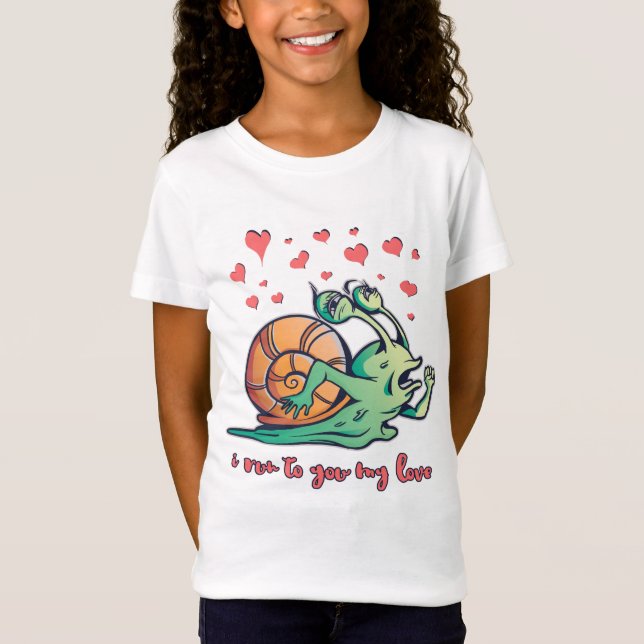 Funny Snail Valentine Running T-Shirt (Vorderseite)