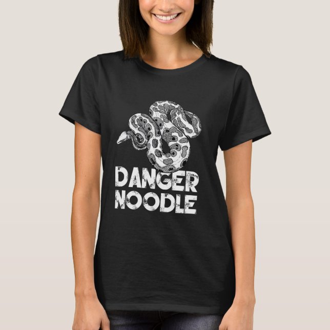 Funny Snake - Ball Python T - Shirt Gefahr Noodle (Vorderseite)