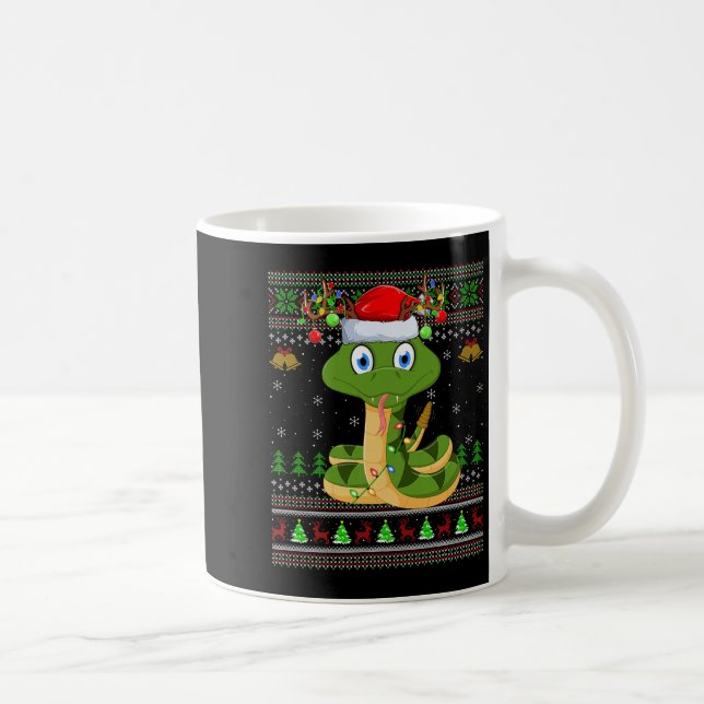 Funny Snake Ugly Christmas Sweaters Holiday Santa  Kaffeetasse (Rechts)