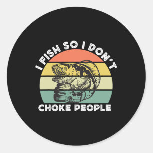 Funny Snakehead Fischen Retro Ich fische also nich Runder Aufkleber