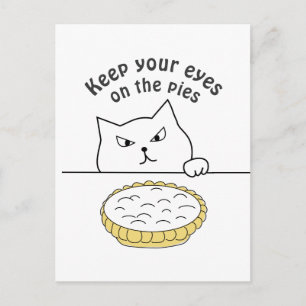 Funny Sneaky Cat nach Cream Pie Postkarte