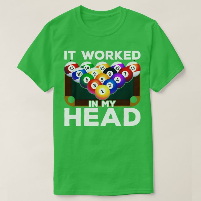 Funny Snooker Player Pool Billiard T-Shirt (Design vorne)