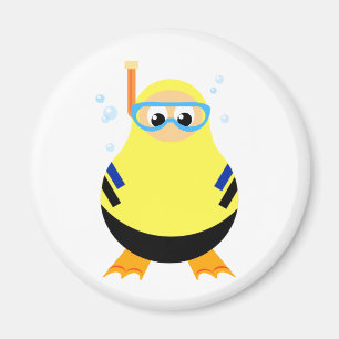 Funny Snorkel Diver Magnet