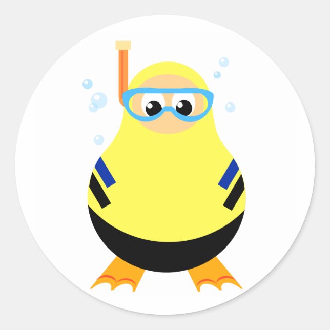 Funny Snorkel Diver Sticker (Vorderseite)