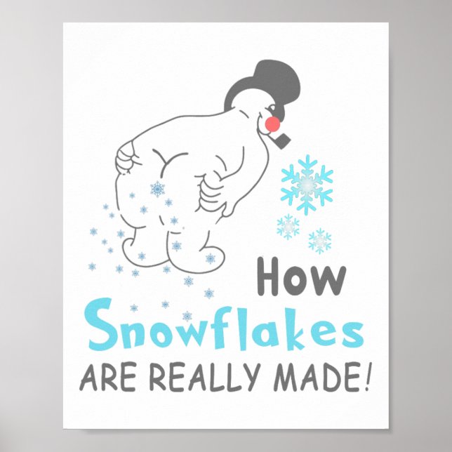 Funny Snow How Snowflakes Are Really Made  Poster (Vorne)