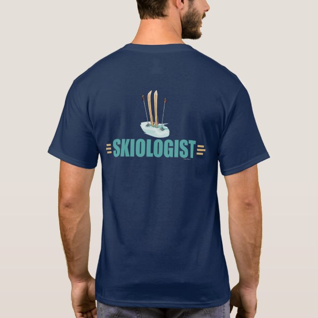 Funny Snow Skiing T-Shirt (Rückseite)