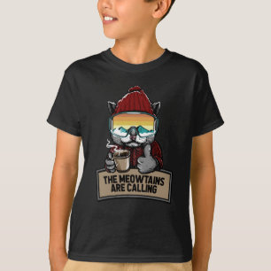 Funny Snowboard Ski Cat Snow Goggles Berge T-Shirt