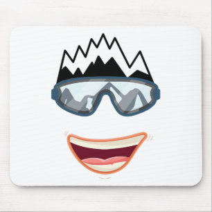 Funny Snowboard Snowboarder Skigebiet Funny Ski Mousepad
