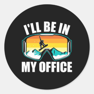 Funny Snowboarden Geschenk für Snowboarder Winters Runder Aufkleber