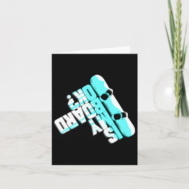 Funny Snowboarden Geschenk für Winterurlaub Snowbo Karte (Vorderseite)