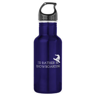 Funny Snowboarden - ich würde eher Snowboarden Edelstahlflasche