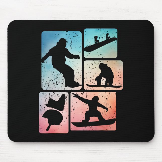 Funny Snowboarden Lover Snowboarder Wintersport Mousepad (Vorne)