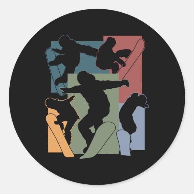 Funny Snowboarden Lover Snowboarder Wintersport Runder Aufkleber (Vorderseite)