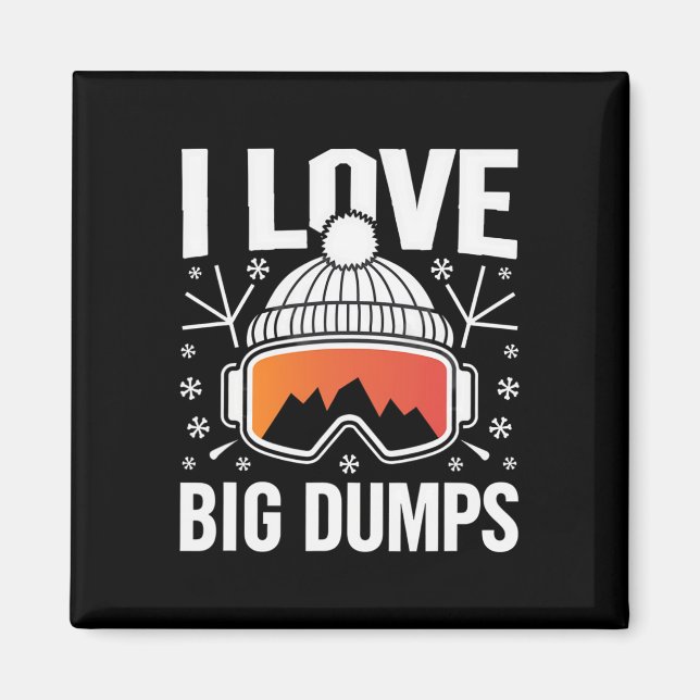 Funny Snowboarden Skifahren Magnet (Vorne)