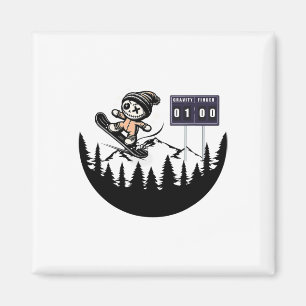Funny Snowboarder for Broke Finger Snowboarding Ac Magnet