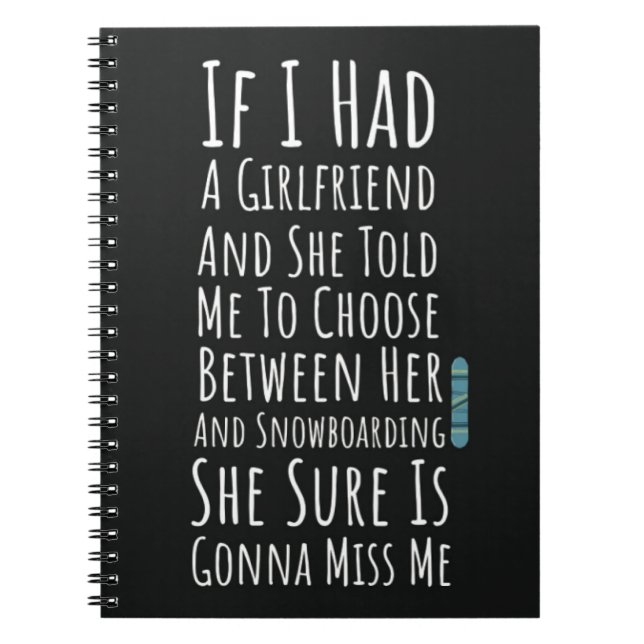 Funny Snowboarding Gifts Snowboarder Winter Sport Notizblock (Vorderseite)