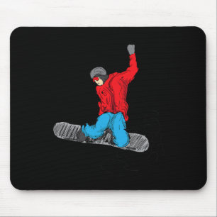 Funny Snowboarding Shirt - Snow Boarder Lovers Gif Mousepad