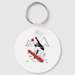 Funny Snowboarding Shirt - Snow Boarder Lovers Gif Schlüsselanhänger