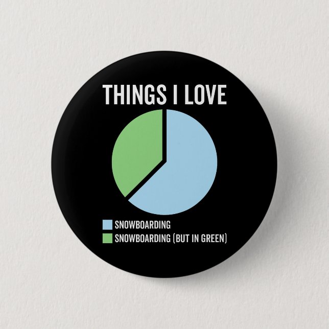 Funny Snowboarding Sport Hob Button (Vorderseite)