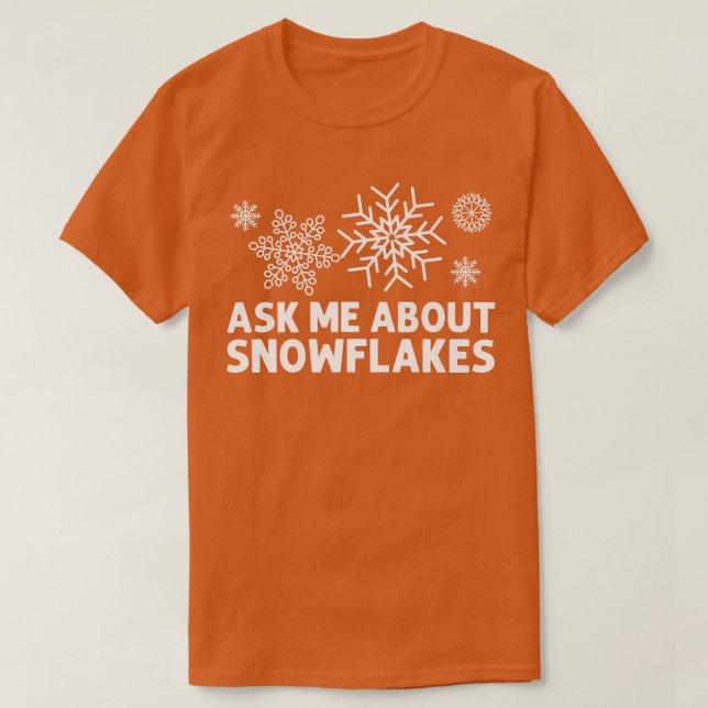 Funny Snowflake Art and Men Eislaufen T-Shirt (Design vorne)