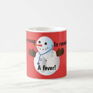 Funny Snowman Doktor niedliches Winterkakafieber Kaffeetasse