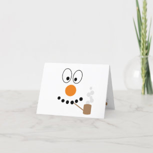 Funny Snowman Face Cartoon Weihnachten