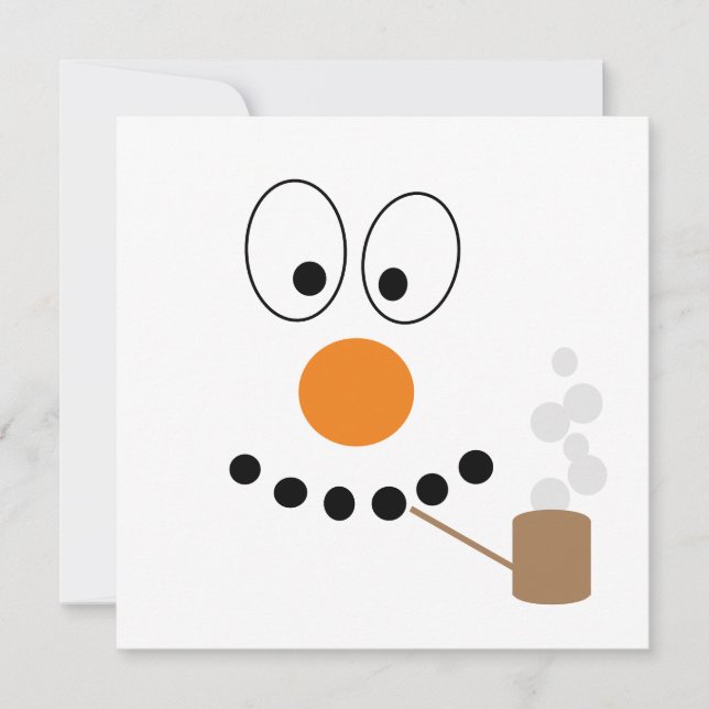 Funny Snowman Face Cartoon Weihnachten (Vorderseite)