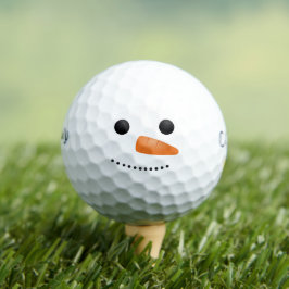 Funny Snowman Face Golfer Gift Golfball
