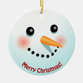 Funny Snowman Face mit Carrot Nose Cartoon Keramik Ornament