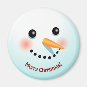 Funny Snowman Face mit Carrot Nose Cartoon Magnet