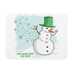 Funny Snowman Furzen Schneeflocken Magnet