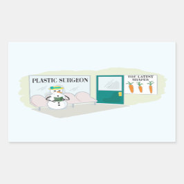 Funny Snowman im Büro des Arztes Rechteckiger Aufkleber